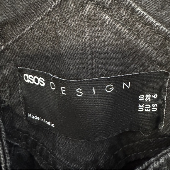ASOS Design Black Denim Overalls Women’s US 6 - Picture 3 of 5